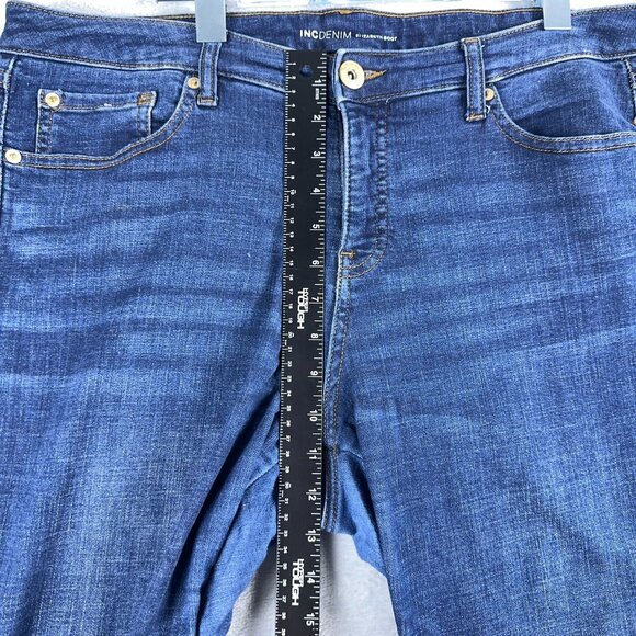 INC DENIM Womens Bootcut Jeans Stretch High Rise 5-Pocket Blue Size 14P - Picture 8 of 12
